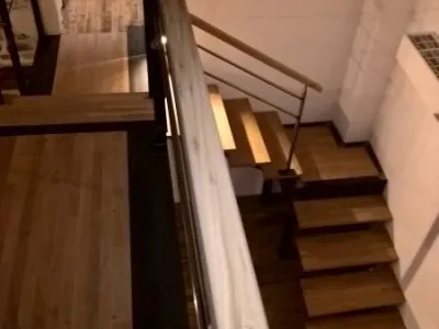 escalier bois verre et métal