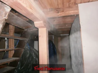 pose de sommier a l’étage